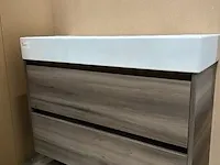Badmeubel xs- 100cm met keramische wastafel hr badmeubelen, badmeubel, espresso - afbeelding 4 van  11
