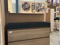 Badmeubel xxl-120 met spiegelkast hr badmeubelen, badmeubel, grijs eiken - afbeelding 1 van  11