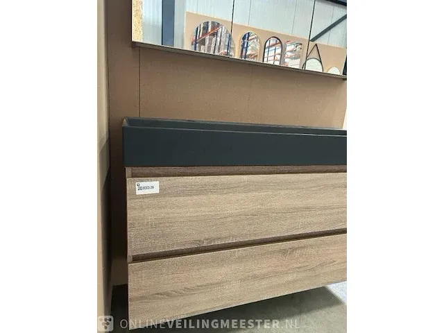 Badmeubel xxl-120 met spiegelkast hr badmeubelen, badmeubel, grijs eiken - afbeelding 4 van  11