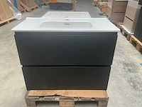Badmeubel zwart 80cm - afbeelding 2 van  6