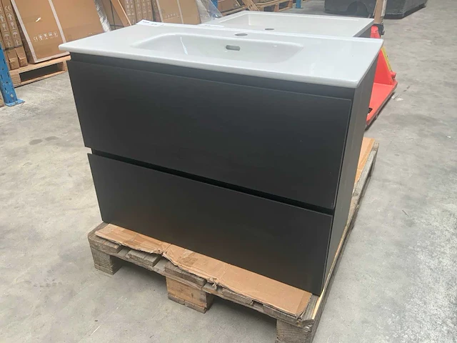 Badmeubel zwart 80cm - afbeelding 3 van  6