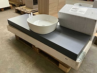 Badmeubelblad met waskom (140x46 cm) - afbeelding 1 van  3