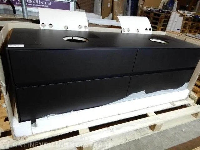 Badmeubelkast voor waskom villeroy & boch, collaro, zwart, , 160x50x55 - afbeelding 1 van  3