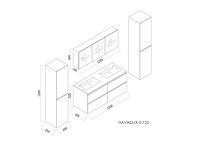 Badmeubelset - vonato - modular 3 - 2-persoons 120 cm - afbeelding 5 van  5