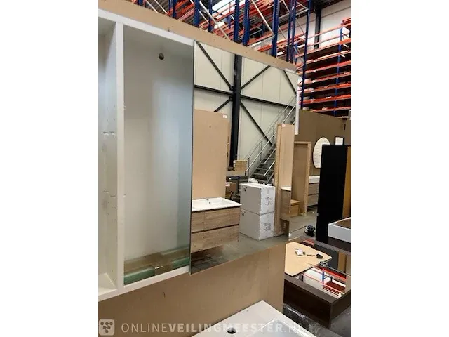 Badmeubelset 100cm - glans wit + spiegelkast hr badmeubelen, badmeubel, wit hoogglans - afbeelding 11 van  11