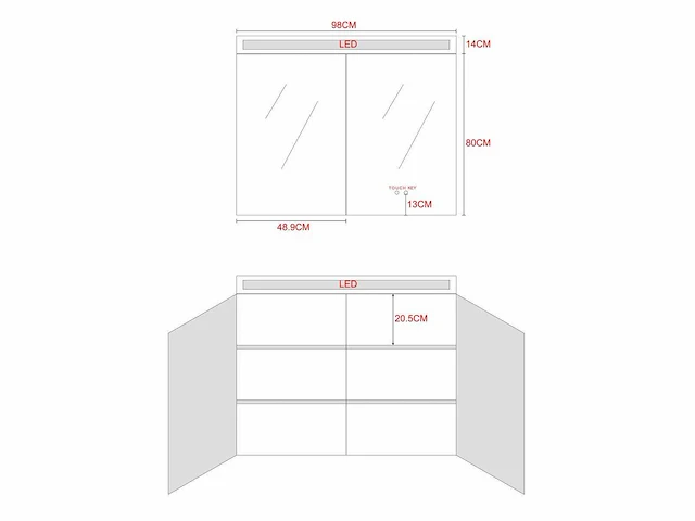 Badmeubelset 100cm mat zwart (met hangkast) - afbeelding 5 van  15
