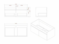 Badmeubelset 100cm mat zwart (met hangkast) - afbeelding 4 van  15