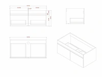 Badmeubelset 120cm mat zwart (met hangkast) - afbeelding 3 van  13