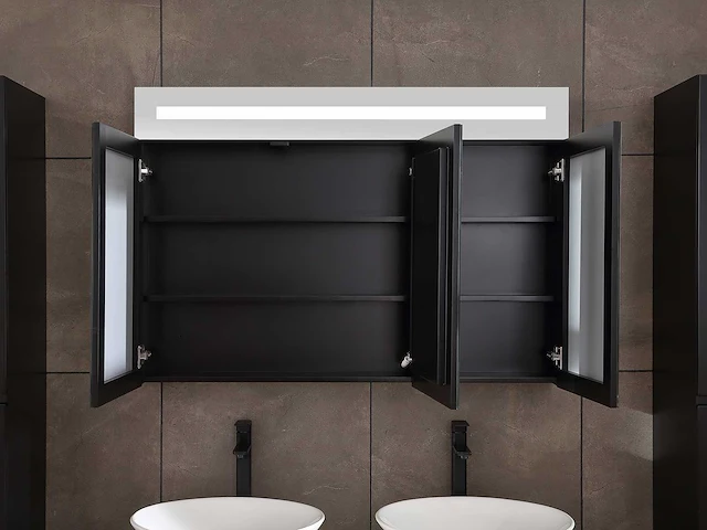 Badmeubelset 120cm mat zwart (met hangkast) - afbeelding 11 van  13