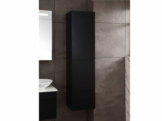Badmeubelset 120cm mat zwart (met hangkast) - afbeelding 12 van  13