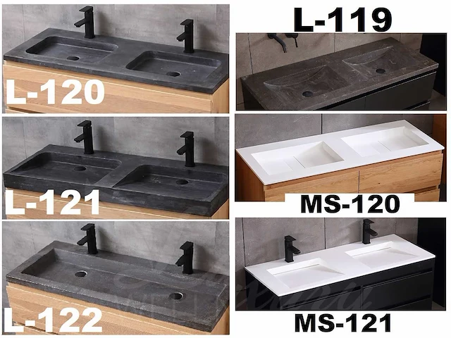 Badmeubelset 120cm (mat zwart of mat wit) - afbeelding 19 van  27