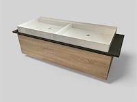 Badmeubelset 142x53cm met granieten blad en dubbele wastafel - afbeelding 1 van  7