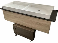 Badmeubelset 142x53cm met granieten blad en dubbele wastafel - afbeelding 2 van  7