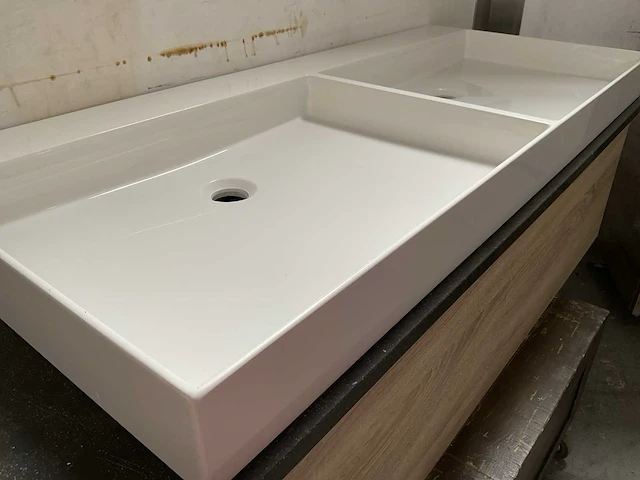 Badmeubelset 142x53cm met granieten blad en dubbele wastafel - afbeelding 5 van  7