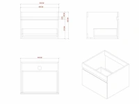 Badmeubelset 60cm mat zwart (met hangkast) - afbeelding 2 van  13