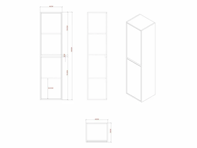 Badmeubelset 60cm mat zwart (met hangkast) - afbeelding 4 van  13