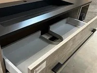 Badmeubelset cemento + regaal en zwart blad hr badmeubelen, badmeubel, cemento - afbeelding 7 van  11