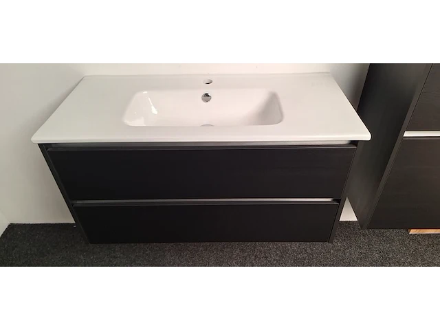 Badmeubelset incl hoge kast, thebalux, beat, mat zwart - afbeelding 3 van  6