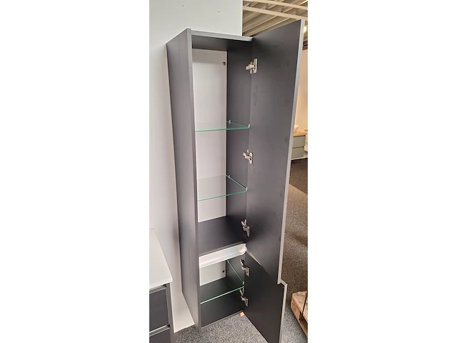 Badmeubelset incl hoge kast, thebalux, beat, mat zwart - afbeelding 6 van  6