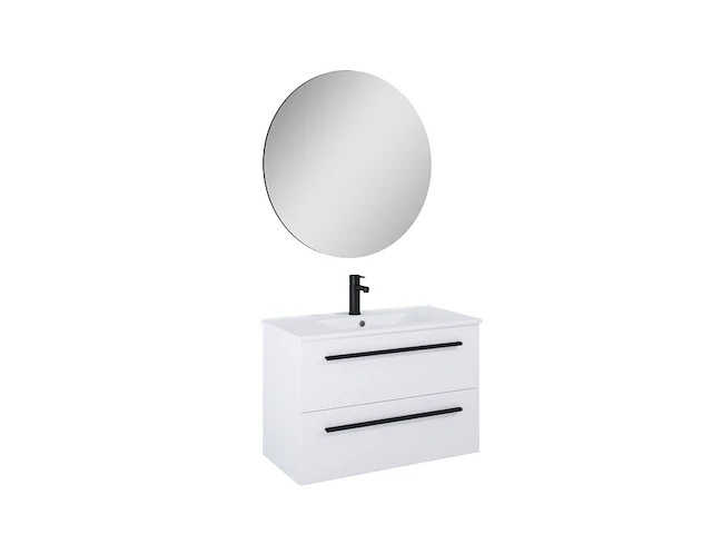 Badmeubelset met spiegel en wastafel 80 cm atlantic, stella - afbeelding 1 van  5