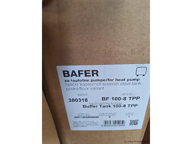 Bafer 100-8 tpp warmte pomp buffer tank - afbeelding 2 van  3