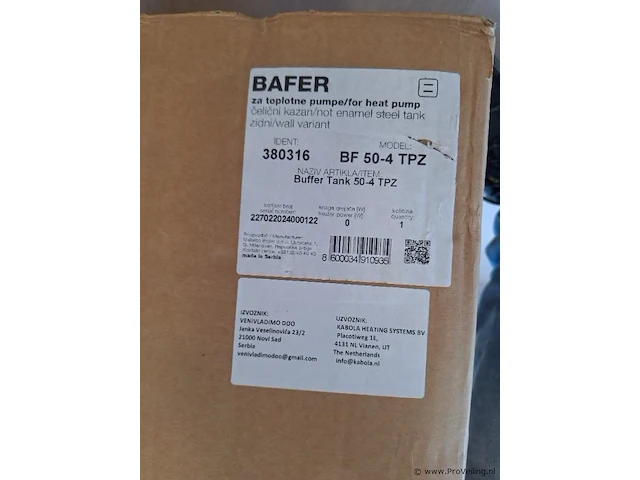 Bafer buffer tank 50-4 tpz - afbeelding 2 van  2