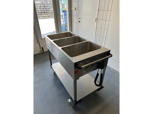 Bain marie wagen, 3 bakken, gastronorm metos, 3 x 1/1, bouwjaar 2011 - afbeelding 4 van  12