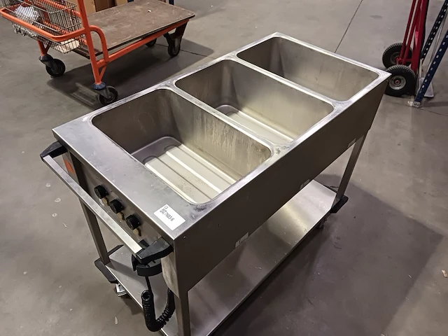 Bain marie wagen, 3 bakken, gastronorm metos, 3 x 1/1, bouwjaar 2011 - afbeelding 6 van  12