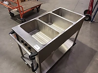 Bain marie wagen, 3 bakken, gastronorm metos, 3 x 1/1, bouwjaar 2011 - afbeelding 6 van  12