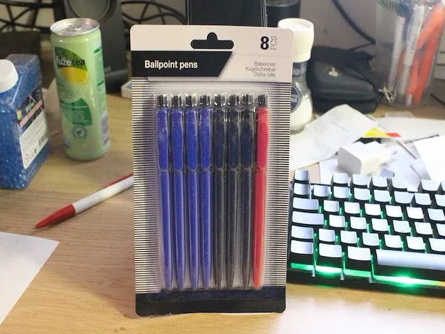 Bal pen 8 stuks op kaart 2 kaarten - afbeelding 3 van  5