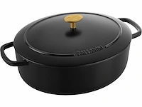 Ballarini cocotte bellamonte braadpan 29 cm ovaal 45 liter gietijzer zwart - afbeelding 1 van  6