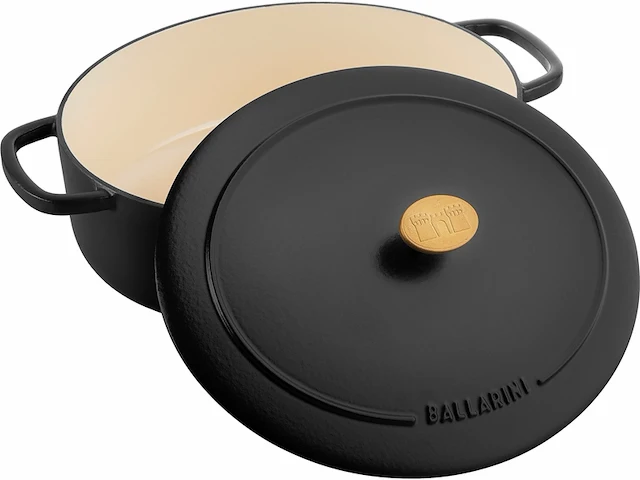 Ballarini cocotte bellamonte braadpan 29 cm ovaal 45 liter gietijzer zwart - afbeelding 2 van  6