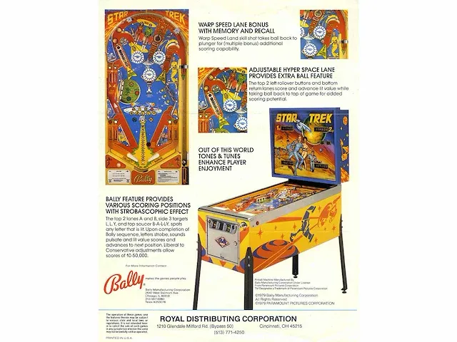 Bally - star trek - flipperkast - afbeelding 9 van  9