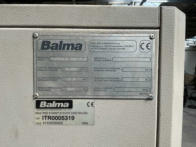 Balma es 5.5 industriële schroefcompressor - afbeelding 9 van  9