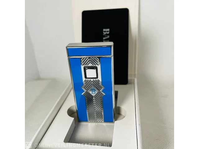 Balmain paris - aansteker - limited edition blue & silver - afbeelding 1 van  7
