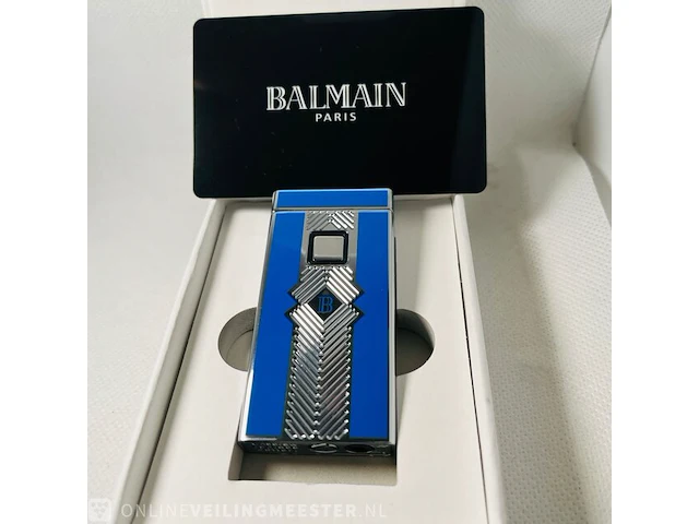 Balmain paris - aansteker - limited edition blue & silver - afbeelding 2 van  7