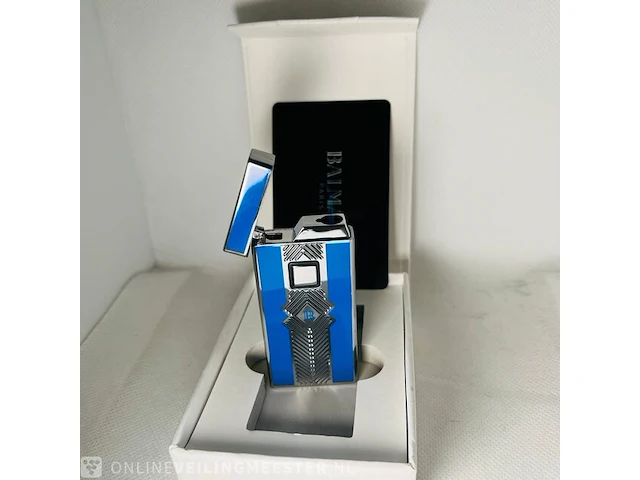 Balmain paris - aansteker - limited edition blue & silver - afbeelding 3 van  7