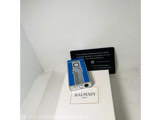 Balmain paris - aansteker - limited edition blue & silver - afbeelding 5 van  7