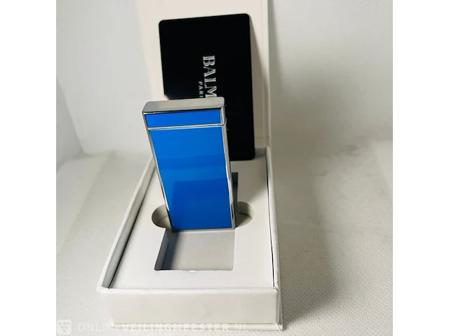 Balmain paris - aansteker - limited edition blue & silver - afbeelding 6 van  7