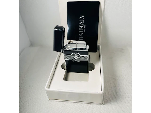 Balmain paris aansteker - limited edition black & silver - afbeelding 2 van  8