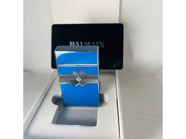 Balmain paris aansteker - limited edition blue & silver - afbeelding 2 van  6