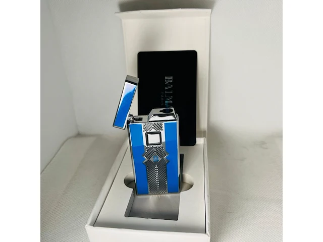 Balmain paris aansteker - limited edition blue & silver - afbeelding 2 van  7