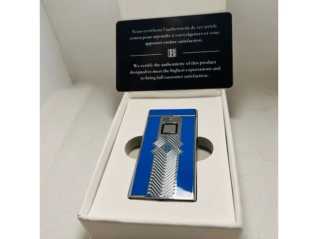 Balmain paris aansteker - limited edition blue & silver - afbeelding 3 van  7