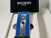 Balmain paris aansteker - limited edition blue & silver - afbeelding 4 van  7
