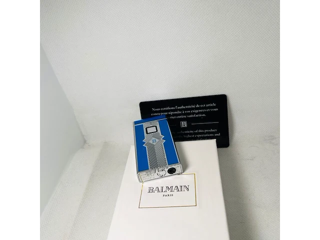 Balmain paris aansteker - limited edition blue & silver - afbeelding 5 van  7