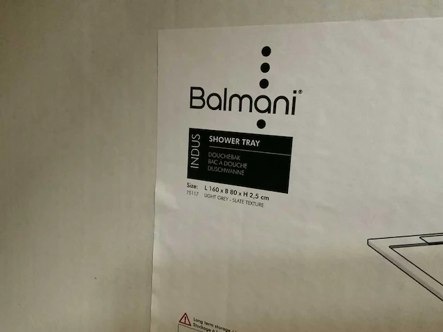 Balmani indus douchebak 160x80cm - afbeelding 4 van  5