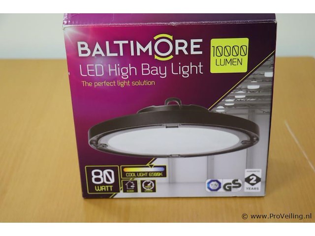 Baltimore led high bay light - 80w - 10000 lumen - afbeelding 1 van  3