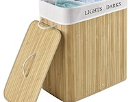 Bamboe wasmand curly 100l incl. deksel & waszak - afbeelding 5 van  6