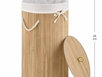 Bamboe wasmand curly 55l incl. deksel & waszak - afbeelding 5 van  11