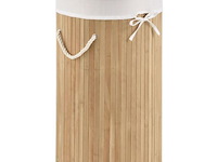 Bamboe wasmand curly 55l incl. deksel & waszak - afbeelding 1 van  11